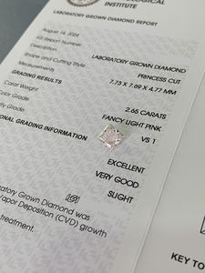 เพชรเจียระไนทรงปริ๊นเซสขนาด 1-10 กะรัต ขายส่ง ได้รับการรับรองจาก IGI ความสะอาดระดับ VVS เพชรเม็ดเดี่ยวสำหรับทำเครื่องประดับ เพชรแฟนซีสีชมพู CVD เพชรที่เพาะเลี้ยงในห้องปฏิบัติการ - Product Image 2