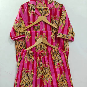 Pijamas de Seda para Mujer al por Mayor, Tallas Grandes, Dos Piezas, Ropa de Dormir, Ropa de Casa, Conjunto de Pijamas de Algodón de Manga Larga para Mujer - Product Image 1