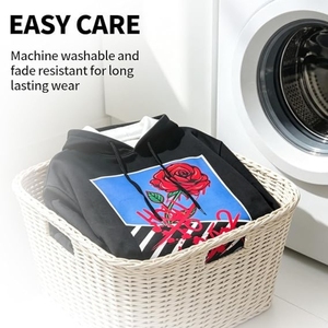 เสื้อฮู้ดบุรุษแบบมีเชือกผูก สีบลูเกรย์ แขนยาว สไตล์สปอร์ต - Product Image 5