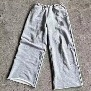 Pantalon large noir pour homme, taille élastique, coton, décontracté, respirant, poches latérales, pour l'automne - Product Image 4