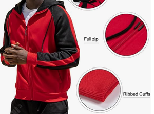 Sudadera con Capucha para Hombre, 100% Algodón, Invierno, Diseño Color Block, Manga Larga, Casual, con Bolsillo y Estampado Digital Bordado - Product Image 3