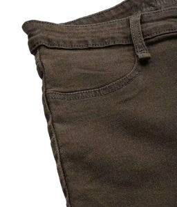 กางเกงยีนส์แฟชั่นผู้หญิง สีพื้น ทรงดินสอ สไตล์วินเทจ สีเข้ม - Product Image 4