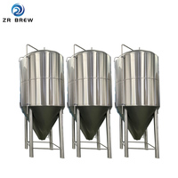 Cuve de Fermentation Industrielle Standard en Acier Inoxydable, Fermenteur Conique Contrôlé par PLC, 2000L, Haute Productivité, Sous Pression