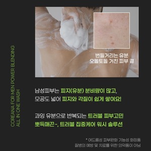 Korea K-Beauty Men's Face Wash 500ml Cleanser with Centella Salicylic Acid Hyaluronic Acid All-in-One Power <b>Blending</b> Wash - Product Image 4