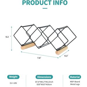 Portabottiglie da Bancone Mecor per 5 Bottiglie, Elegante Espositore da Tavolo per Vini, Supporto per Arredamento Casa e Collezione Bar - Product Image 6