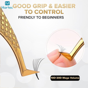 Gold-Plated High-Precision Premium Quality Wholesale Rate Stainless Steel Good Supplier Eyelash Extension and Volume Tweezers - Product Image 1