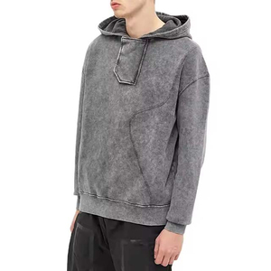 Sweat-shirts décontractés haut de gamme pour hommes, effet délavé, texture vintage, intérieur doux, coupe confortable, coutures durables, respirant - Product Image 5