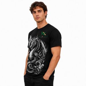 เสื้อยืดโอเวอร์ไซส์ลายมังกรญี่ปุ่นสำหรับผู้ชาย เสื้อยืดลำลองสไตล์ฮิปฮอปสตรีทแวร์สำหรับฤดูร้อน เสื้อผ้ากราฟิกผ้าฝ้ายระบายอากาศได้ดี - Product Image 2