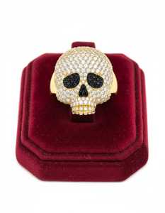 Luxury Skull Bling <b>Ring</b> for Men Iced Out Hip Hop Design 925 <b>Silver</b> 10K 14K Gold Finish Heavy <b>Statement</b> Fashion Jewelry Gift - Product Image 2