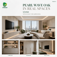 Panneau de bois aggloméré orienté (OSB) mélaminé Jinbase SXT2920 Pearl Wave Oak 18 mm E0 1220x2440 mm pour meubles et menuiseries