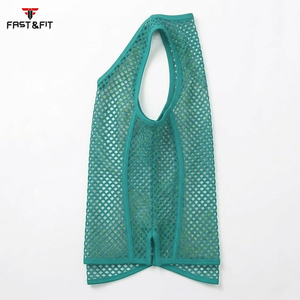 Wholesale Custom Men <b>Mesh</b> Gym Tank <b>Top</b> High Quality Sleeveless Dry Fit Breathable Gym Basketball Training Stringer Tank <b>Top</b> - Product Image 6