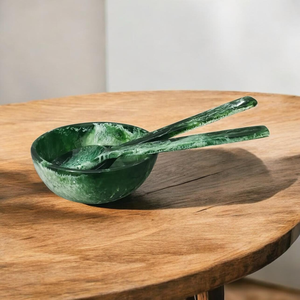 Bol de service à salade de style américain, de haute qualité, en résine époxy couleur unie, technique de polissage, par les artisans royaux de la famille royale - Product Image 3