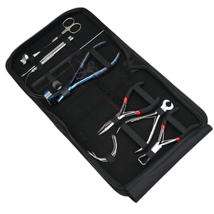 Silver Micro Ring and Tape In Hair Extension <b>Tool</b> with Blue Tape In Plier Bead Remover Crimper Hook Loop <b>Tool</b> in Rexine <b>Case</b> - Product Image 1