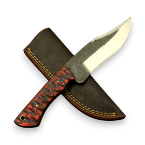 Cuchillo de Caza de Hoja Fija Forjado EDC, Acero 12c27, Mango de Madera Pakka, Funda de Cuero, ODM OEM, Hoja Entera, Cuchillo de Supervivencia para Camping - Product Image 4