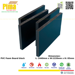 PVC-WPC Foam Board 5mm <b>Thickness</b> 0.6 G/cm3 Density Black Color Eco-Friendly Pima Brand Celuka <b>Plastic</b> Furniture Kitchen Interior - Product Image 3