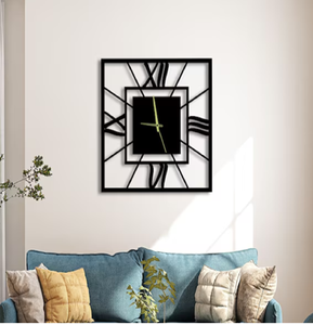 Classic industrial black open frame <b>round</b> wall clock features decorative internal cogs, available at wholesale prices. - Product Image 3