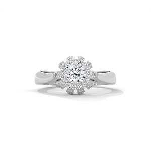 Anillo de compromiso con diamante redondo de 0.50 quilates de peso total en oro rosa de 14k, oro amarillo o oro blanco - Product Image 3