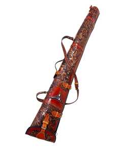 Custom Gun Cover Genuine Leather Customized Color Size Western Hunting Outdoor Activities Padding Slip Case Lined Sherpa A.T - Product Image 1