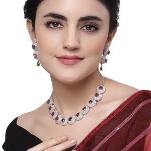 Ensemble collier et boucles d'oreilles en alliage plaqué or avec des fleurs en cristal et strass, bijoux de mariage classiques pour femmes - Product Image 5