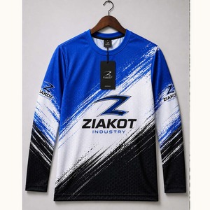 Wholesale Ziakot Industry Custom Royal <b>White</b>-Black <b>Long</b> <b>Sleeve</b> Performance <b>T</b>-<b>Shirt</b> - Product Image 1