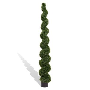 Arbre artificiel en spirale en buis de 210 cm résistant aux UV pour l'extérieur, plante bonsaï, 1 pièce/ensemble - Product Image 1