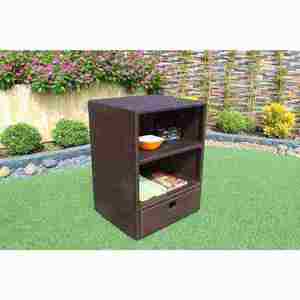 Armoire de rangement extérieure avec finition en osier pour patio et jardin - Product Image 4