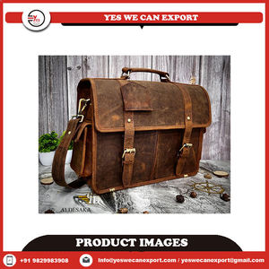 Vintage Unisex Genuine Leather Messenger Bag Adjustable <b>Strap</b> <b>Buckle</b> Closure Solid Color Business Portable All Seasons Daily Use - Product Image 3