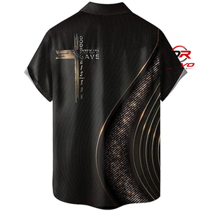Chemise Hawaïenne Homme ORVO Sports en Tricot 100% Polyester 140g à Manches Courtes, Col Rabattu, Imprimé Papillon Numérique, Boutonnage Simple - Product Image 6
