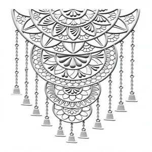 Panneau mural en grès de Gwalior sculpté CNC, style moderne, panneau de relief mural, style asiatique, pour fond de Mandir, hall, villa, salon, naturel - Product Image 1