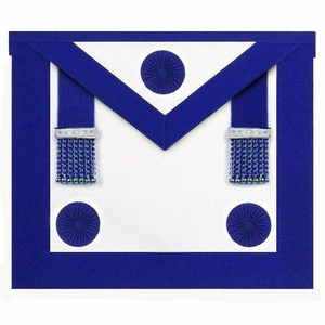 Tablier de Maître Maçon Loge Bleue - Bleu Royal avec Trois Rosettes, Régalia Maçonnique, Tablier Cérémoniel Franc-Maçon, Fournisseur en Gros OEM - Product Image 1