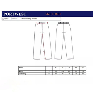 Pantalon de soudeur en cuir de vachette pleine fleur de qualité supérieure, résistant aux flammes et à l'abrasion, vêtement de travail de sécurité de classe pour la lutte contre les incendies - Product Image 6