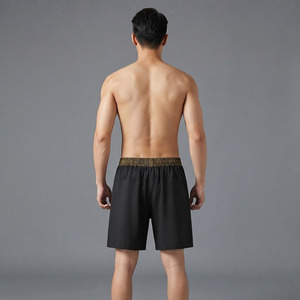 Shorts décontractés pour hommes avec logo personnalisé, cordon de serrage, poches zippées, couleur contrastée – Shorts streetwear haut de gamme en gros - Product Image 4