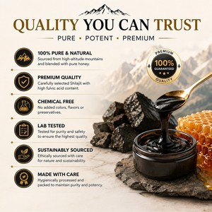 Résine de Shilajit de Qualité Supérieure 10g Infusée au Miel, Extrait Végétalien de l'Himalaya, Résine de Shilajit 100% Naturelle Riche en Acide Fulvique - Product Image 4