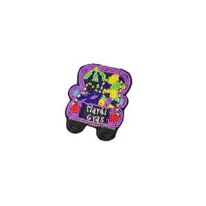 Broche de Algodón Hecho a Mano para Mujer, con Cuentas Coloridas, para Mardi Gras, Accesorios Festivos para Chaquetas y Bolsos, Carnaval, Marca AP CURATED COUTURE - Product Image 1