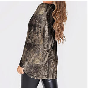 Sudadera de Invierno para Mujer, con Estampado de Camuflaje, Forro de Algodón-Poliéster Transpirable, Diseño en Relieve, Color Sólido, Personalizable - Product Image 4