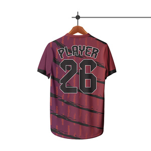 Maillot de football personnalisé pour homme, manches courtes, 100 % polyester respirant, impression par sublimation, col rond, coupe classique, pour adultes - Product Image 3