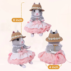 Muñeca de Conejito de Vinilo Suave de 8 Pulgadas Babeside, Juguete de Conejito Hecho a Mano con Vestido Bonito, Muñeca de Compañía para Niños, Regalo - Product Image 5