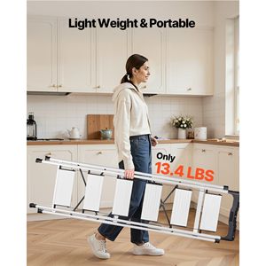 Scala Pieghevole Portatile in Alluminio a 6 Gradini con Pedale Antiscivolo e Impugnatura Confortevole, Capacità 150 kg, Design con Sedile Largo - Product Image 6