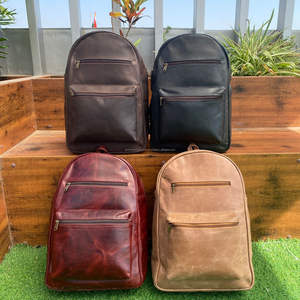 2024 New Custom Vintage Genuine Leather Camping Outdoor Travel Hiking Laptop Casual Sports Rucksack Backpack <b>Bag</b> <b>for</b> <b>Men</b> & Women - Product Image 4