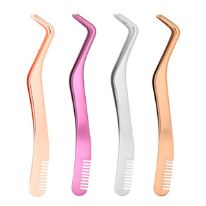 MIRHA INSTRUMENTS MI-549 Pince à épiler en acier inoxydable durable de haute qualité pour extensions de cils, avec peigne à pointe lisse 10 mm - Product Image 2