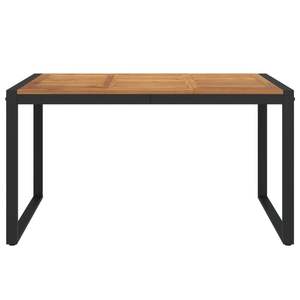 Table de jardin en bois naturel et noir, ensembles de jardin élégants - Product Image 3