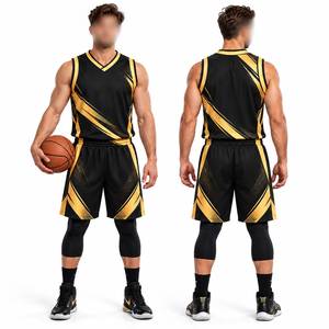 Uniforme de basket-ball sur mesure, fabrication directe en usine, uniforme de basket-ball sans manches à col en V - Product Image 6