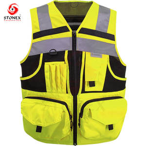 Chaleco de Seguridad Reflectante de Poliéster Unisex con Múltiples Bolsillos, Transpirable y Cómodo, Chaleco de Trabajo con Franjas Reflectantes - Product Image 5