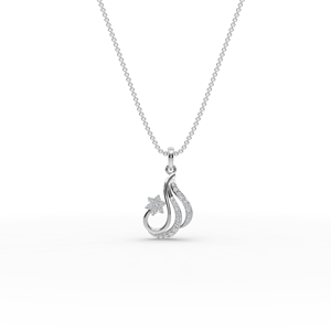 Pendentif en or avec diamant de laboratoire floral tourbillonnant, élégants breloques et pendentifs en diamant - Product Image 6