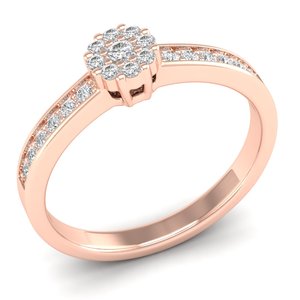Anillo de Diamantes de Corte Redondo de 0.27 Quilates, Oro Rosa de 14K, Certificado IGI, Calidad Premium REYES, Precio al por Mayor, Joyería Fina de Lujo, Regalo de Boda - Product Image 2