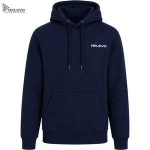 Custom High Quality Heavy Weight Navy Pullover Hoodie Mens Crossover Collar Fleece <b>Sweatshirt</b> Custom <b>Embroidery</b> Wholesale - Product Image 1