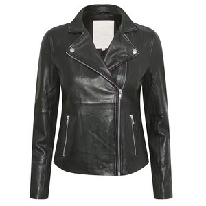Custom Women's Genuine Leather <b>Biker</b> <b>Jacket</b> Premium Zippers Logo Quilted Black High Quality Finished Leather Women's <b>jackets</b> - Product Image 5