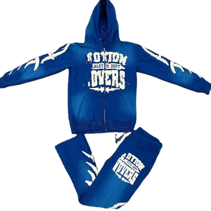 ชุดวอร์มผู้ชายคุณภาพพรีเมียมปี 2026 แบบสั่งทำพิเศษ พร้อมลายปักแบบดิสเทรสและฮู้ด  ชุดวอร์มผู้ชายคุณภาพสูง - Product Image 4