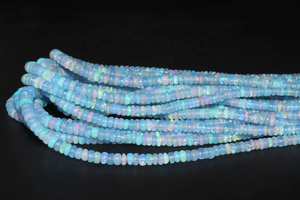 Cuenta Rondelle lisa de ópalo azul de tanzanita Natural de 3-5mm para hacer joyas, cuentas de ópalo de fuego de 16 pulgadas - Product Image 4