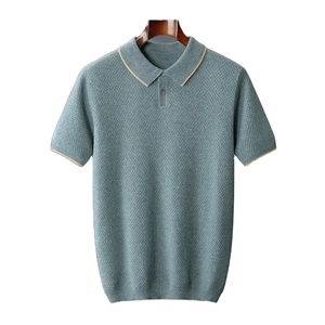 Golf de hombre de poliéster 100% hecho a medida para polos Camisetas transpirables de patrón sólido informal de alta calidad de manga corta Plus - Product Image 1